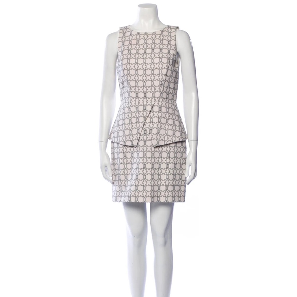 Tibi White Geometric Sleeveless Dress size 0